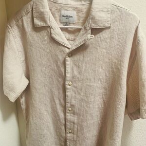 Goodfellow & Co Men's Cream Short Sleeve Shirt